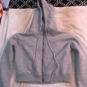 Grey crop zip hoodie!